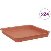 vidaXL Quadratisches Blumentablett 24 pcs Ziegelrot 18 x 18 x 2 cm