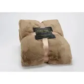Amadeus Plaid luxe 130x170 taupe - Braun Rechteck Polyester 170x130 cm