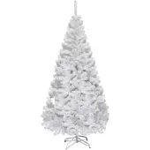 Costway 210cm Künstlicher Weihnachtsbaum mit 950 Spitzen, PVC Nadeln & Metallständer, Tannenbaum, Christbaum ideal für Zuhause, Büro & Geschäfte, weiß