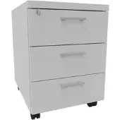 Quadrifoglio Rollcontainer Idea, aus Holz, grau, mit 3 Schubladen, abschließbar