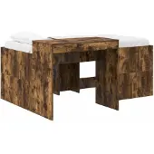 Syfax Hochbett mit Schreibtisch für Kinder Geräucherte Eiche