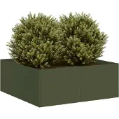 Prolenta Maison Exclusive - Pflanzkübel Olivgrün 80x80x30 cm Stahl