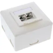 InLine Cat.6A Anschlussdose, AP/UP 2x RJ45 Buchse, RAL9010, weiß, senkrecht, 263 g, 85 mm, 85 mm, 65 mm, 207 g, 400 cm³