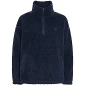 Oxmo OXTolirone Damen Teddy-Pullover Sweater Pullover mit Troyerkragen Eingrifftaschen Loose fit