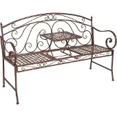 Garden Pleasure Gartenbank Schmiedeseisen ausklapp Tisch Bank Metall Metallbank Parkbank Garten farbe braun