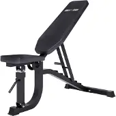 Gorilla Sports Hantelbank - 7-Fach Rückenlehne/ 5-Fach Sitz Verstellbar, 140 x 72,5 x 54-138 cm, aus Stahl, Schwarz - Multifunktion Trainingsbank, Schrägbank, Flachbank, Negativbank, Fitnessbank