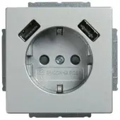 Busch Jaeger BJ Schuko/USB Steckdose 20 EUCB2USB-83 future linear USB-Ladestation alusil