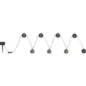Globo Lighting LED Solarleuchte "SOLAR-LICHTERKETTE KUNSTSTOFF SCHWARZ, 98XLED" LED-Modul 1 Stk. Extra-Warmweiß Flammenoptik für besonders stimmungsvolles Licht