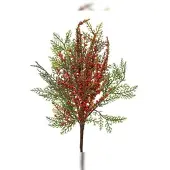Christmas Decoration Künstlicher Beerenzweig 50cm mit roten Beeren Grün / Rot