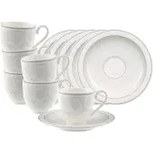 Villeroy & Boch Gray Pearl Espressotasse mit Untertasse 70 ml 6er Set
