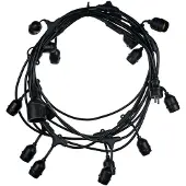 CENTURY Schwarze Outdoor-Girlande WIRE FIESTA 220-240V 15xE27 IP44 9,27m