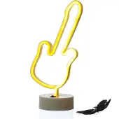 SATISFIRE LED NEON Figur GITARRE - Neonlicht - H: 30cm - Batterie oder USB Betrieb - warmweiß