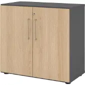 Hammerbacher Regal/Türen 2OH 928T2 Graphit/Eiche