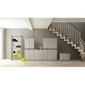 Plastiken abschließbare Aufbewahrungsbox mit Rädern 190 L Beige-Taupe, 60 x 53 x 61 cm
