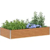 vidaXL Hochbeet Hellbraun 195 x 100 x 36 cm Verzinkter Stahl