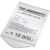 Eichner 5er-Pack Preisblatthalter A4 hoch transparent, 21.5x37.5 cm