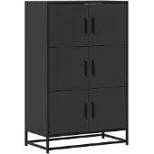 vidaXL Highboard Schwarz 68x35x106,5 cm Holzwerkstoff und Metall