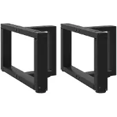 vidaXL Couchtischbeine T-Form 2 Stk. Schwarz 40x25x(30-31) cm Stahl