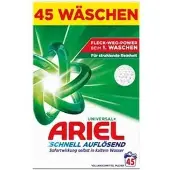 Ariel Waschmittel Universal+, Vollwaschmittel, Pulver, schnell auflösend, 2,25 kg Waschladungen 45