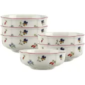 Villeroy & Boch Schale "Dessertschalen Petite Fleur ø 14,8 cm 6er Set weiß", weiß, B:14,8cm H:5,4cm L:14,8cm T:14,8cm Ø:14,8cm, Schüsseln, Schale, Spülmaschinengeeignet, Mikrowellengeeignet