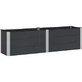 vidaXL Hochbeet Schwarz 200 x 50 x 54 cm WPC und Aluminium