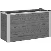vidaXL Hochbeet Grau 75 x 30 x 42 cm WPC und Aluminium