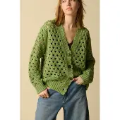Sissy-Boy Strickjacke Mit Lochmuster - Grün | Größe: M