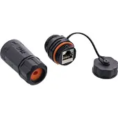 InLine Patchkabelkupplung Cat.6A, wasserdicht IP68, 2x RJ45 Buchse, geschirmt, RJ45 female, Schwarz