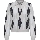 Bestseller ONLIBI LS CHECK POLO CC KNT Light Grey S