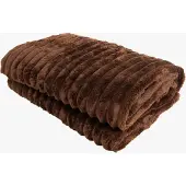 KMCarpets Stripe Decke 130x170, Braun