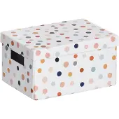 Zeller Kartonbox mit Deckel DOTS, 18 x 25 x 13 cm
