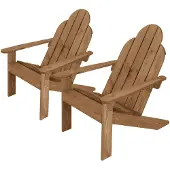 ML-Design ECD Germany Adirondack-Stuhl 2er Set aus Tannenholz Massiv, 92,5x70x89 cm, Braun, Gartenstuhl mit Rückenlehne & Armlehnen, Holzstuhl, Wetterfest