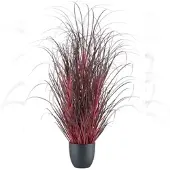 Creativ Green künstliche Pflanze Gras im Topf, 80cm, dunkelrot