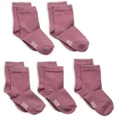 Minymo Socken - 5er-Pack - Dunkel Orchid - - 23/26 - Socken