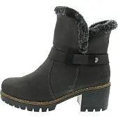 Rieker Winterstiefelette , Damen, Gr. 39, Warmfutter, beige, Lederimitat, Textil, Schuhe Winterstiefelette, Schnürstiefelette, Schnürboots, Profilsohle mit Stretch am Schaft