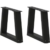 vidaXL Couchtischbeine V-Form 2 Stück Schwarz 30x(30-31,3) cm Stahl