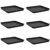 vidaXL Quadratisches Blumentablett 6 pcs Schwarz 32 x 32 x 2,5 cm