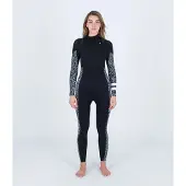 Hurley Plus Printed 3/2 Mm Neoprenanzug Mit Langem Arm Und Reißverschluss Am Brustkorb Für Damen