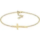 Elli Armband Kreuz Kristall Silber Vergoldet Elli Gold