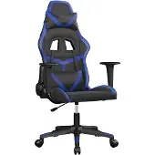 vidaXL Gaming-Stuhl mit Massagefunktion Schwarz und Blau Kunstleder