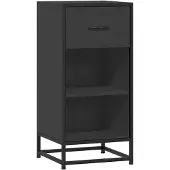 vidaXL Sideboard Schwarz 35,5x35x76 cm Holzwerkstoff und Metall