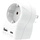 Skross Länderstecker Europe to US USB AC20PD weiss