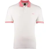 BOSS Orange Pe Blocks Poloshirt kurzarm weiß
