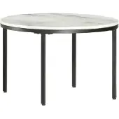 vidaXL Couchtisch Weiß und Schwarz Ø65 cm Echter Marmor