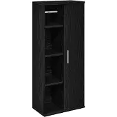 vidaXL Badezimmerschrank mit Rollenhalter Schwarz 39x22x90 cm