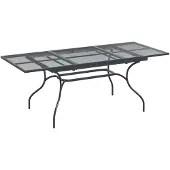Syfax Ausziehbarer Mesh Esstisch Anthrazit 212 x 90 x 76 cm Stahl