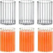 Wilmax England Wilmax Geriffeltes Geflochtenes Thermoglas Trinkglas - 200 ml, 6er Set