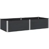 vidaXL Hochbeet Schwarz 250 x 100 x 54 cm WPC und Aluminium