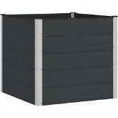 vidaXL Hochbeet Schwarz 100 x 100 x 91 cm WPC und Aluminium