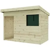OutdoorToys Spielhaus Sonnenfinsternis Kinderspielhaus aus Holz in Grün, Kinderhaus Holzhaus Kinder Dunkelgrün